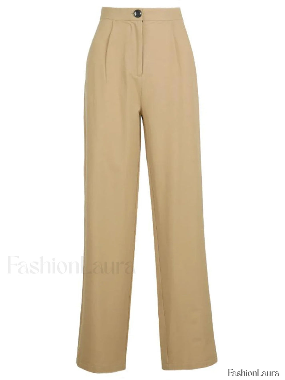 High Waist Solid Straight Pants Pants