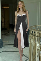 High Waist Stylish Satin Wrap Dress