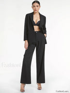 High Waisted Relaxed Trendy Straight Leg Dress Pants Pants