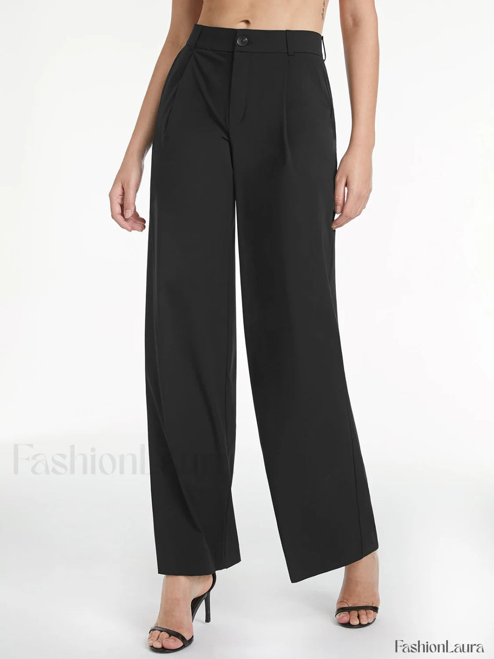 High Waisted Relaxed Trendy Straight Leg Dress Pants Pants