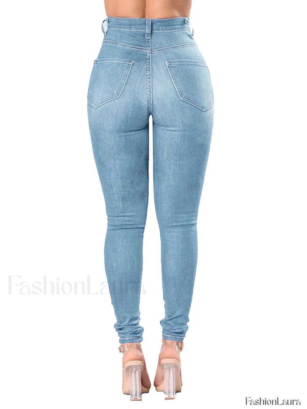 High Waisted Skinny Ripped Jeans Jeans