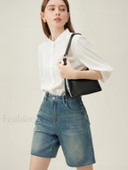 High Waisted Vintage Washed Denim Seaside Vacation Short