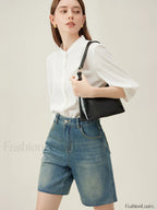 High Waisted Vintage Washed Denim Seaside Vacation Short