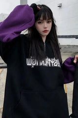 Hip Hop Punk Splicing Hooded Hoodie