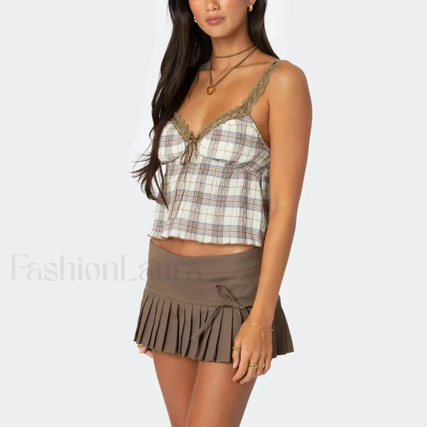 Hit Color Mini Skirt Two Piece Set Main image