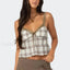 Hit Color Mini Skirt Two Piece Set KHAKI VEST / S