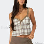 Hit Color Mini Skirt Two Piece Set KHAKI VEST / S