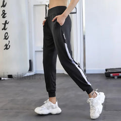 Hit Color Patchwork Baggy Harem Sweatpants Black / S