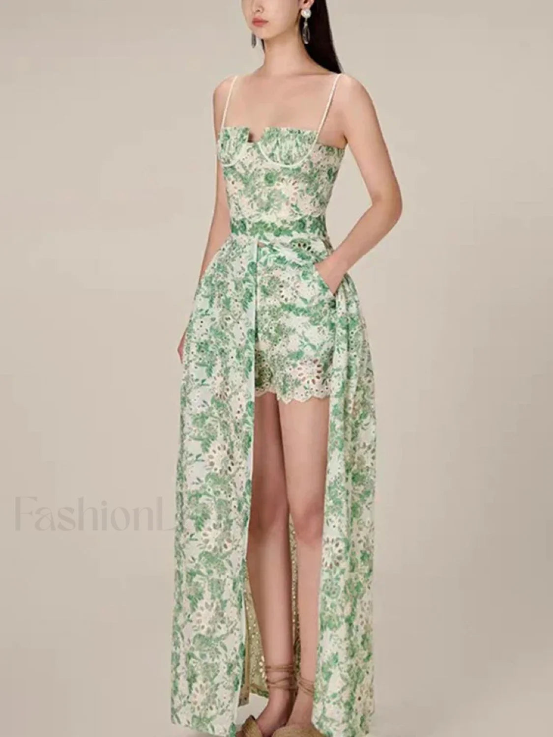 Hit Color Strapless Shorts Two Piece Set Secondary image