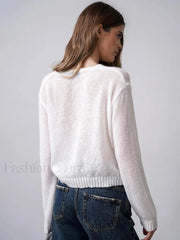 Hollow Knit See Through Cardigan