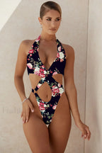 Hollow Out Backless Zipper One Piece color 6 / S