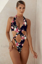 Hollow Out Backless Zipper One Piece color 6 / S