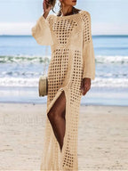Hollow Out Crochet Tunic Cover Up