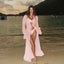 Hollow Out Drawstring Halter Cover Up PINK / S