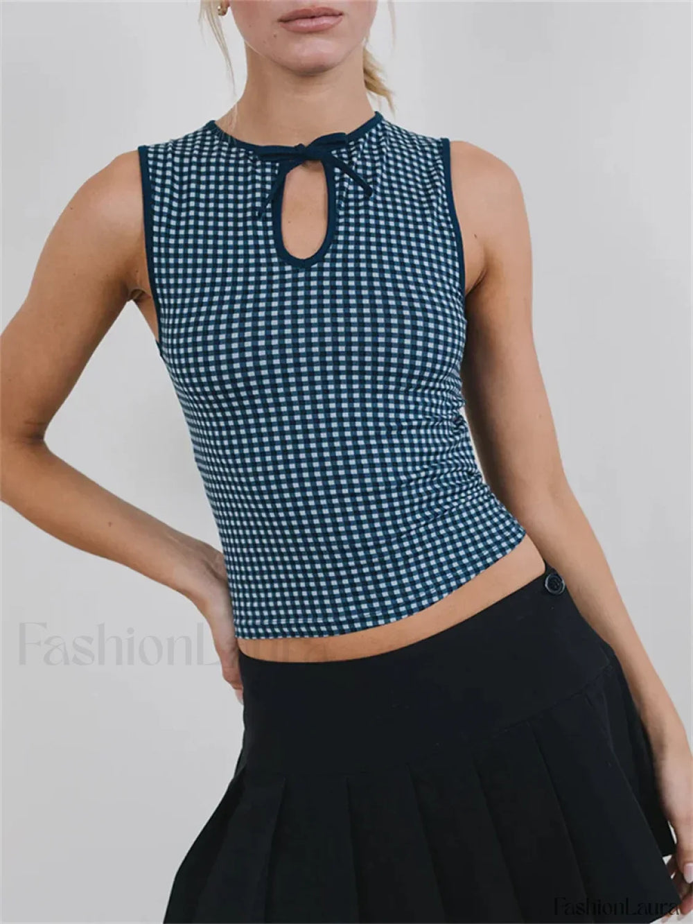 Hollow Out Fairy Tee Crop Top Blue / S