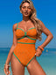 Hollow Out Slim Spliced One Piece Orange / S