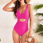 Hollow Out Solid Fashion One Piece Color 12 / S