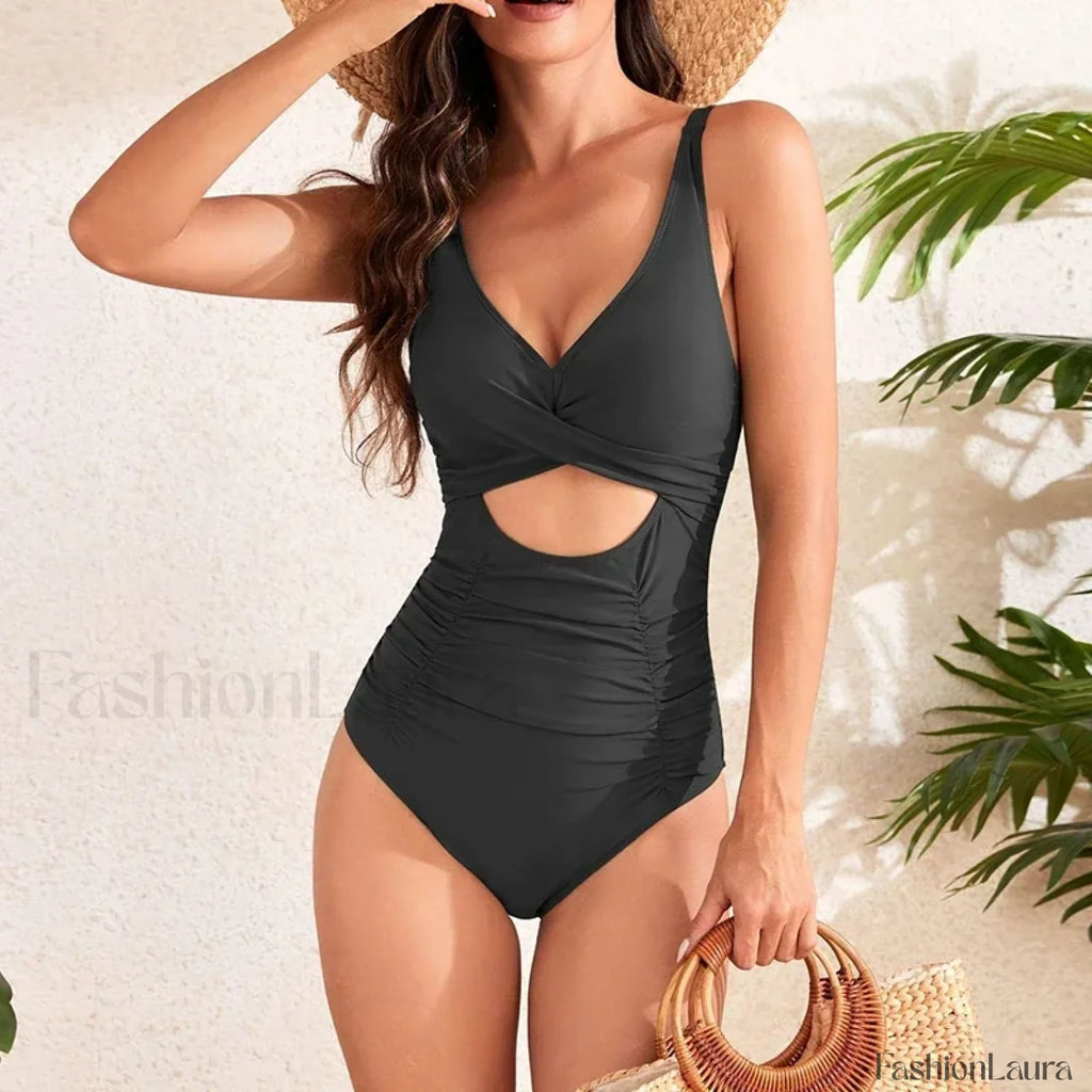 Hollow Out Solid Fashion One Piece Color 14 / S