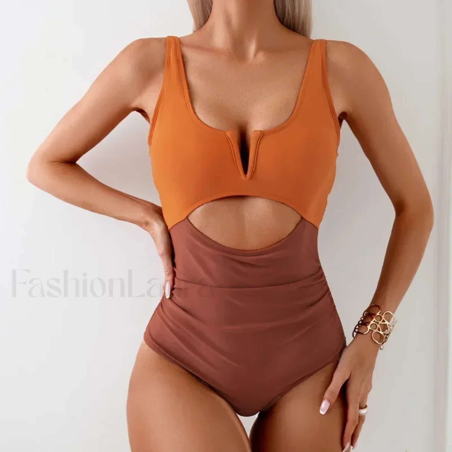 Hollow Out Solid Fashion One Piece Color 2 / S