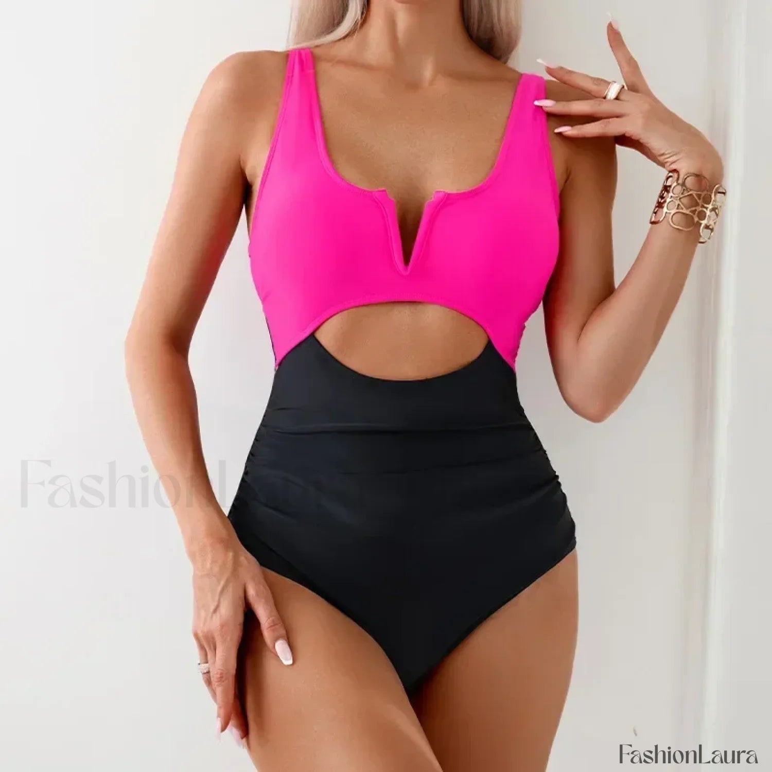 Hollow Out Solid Fashion One Piece Color 4 / S