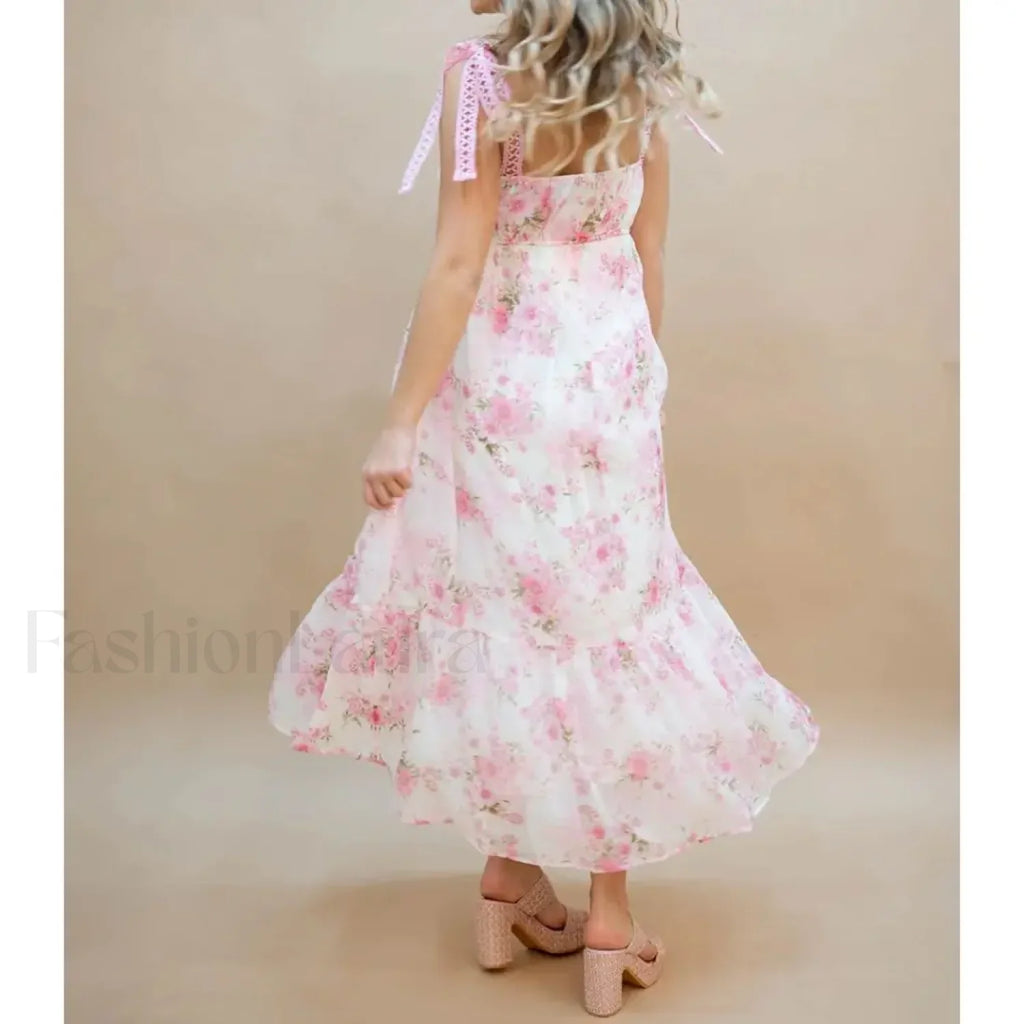 Hollow Out Square Neck Midi Dress