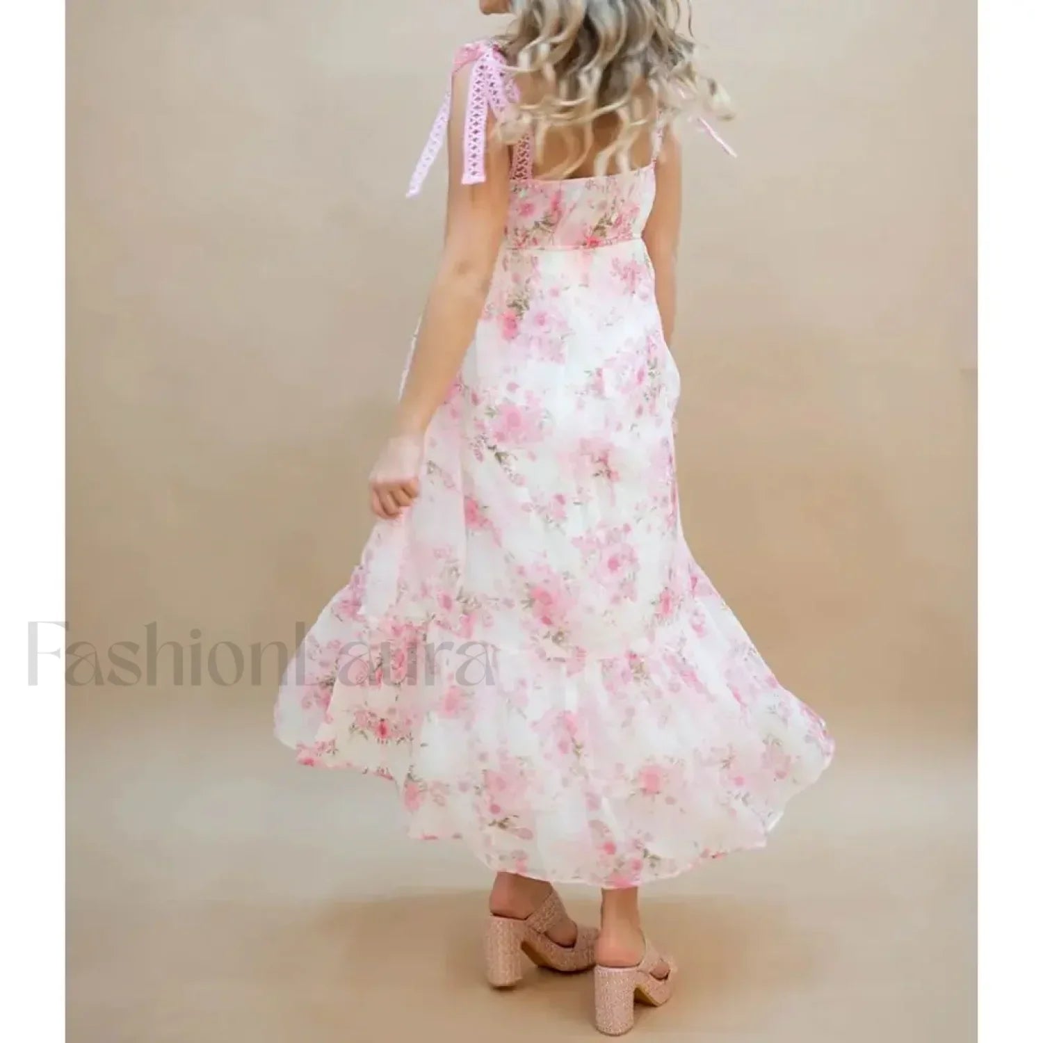 Hollow-Out Square-Neck Midi Dress Secondary image