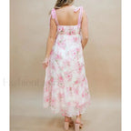 Hollow Out Square Neck Midi Dress