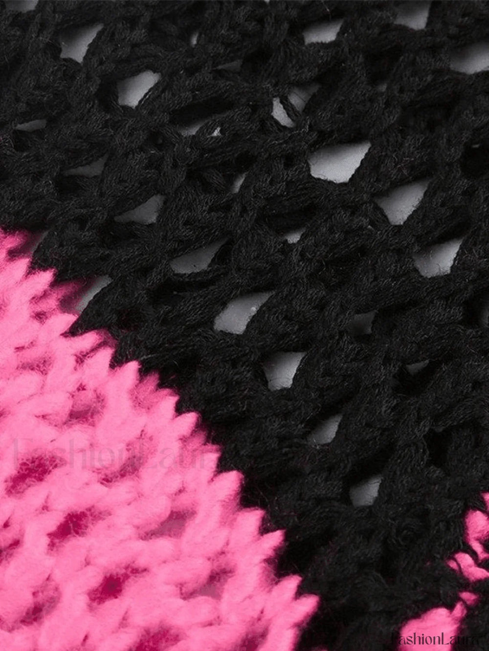 Hollow Out Striped Long Sleeve Bolero Knit Top Pink / ONE SIZE Sweaters