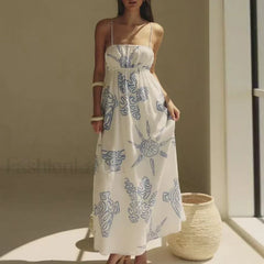 Hollow Out Swing Floral Dress 02 White / S