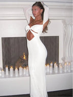 Hollow Sleeve Off Shoulder Maxi Dress