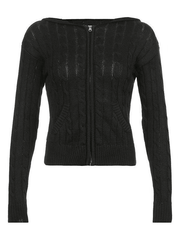 Hooded Cable Knit Cardigan Sweaters