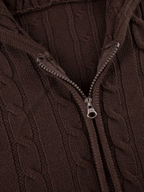 Hooded Cable Knit Cardigan Sweaters