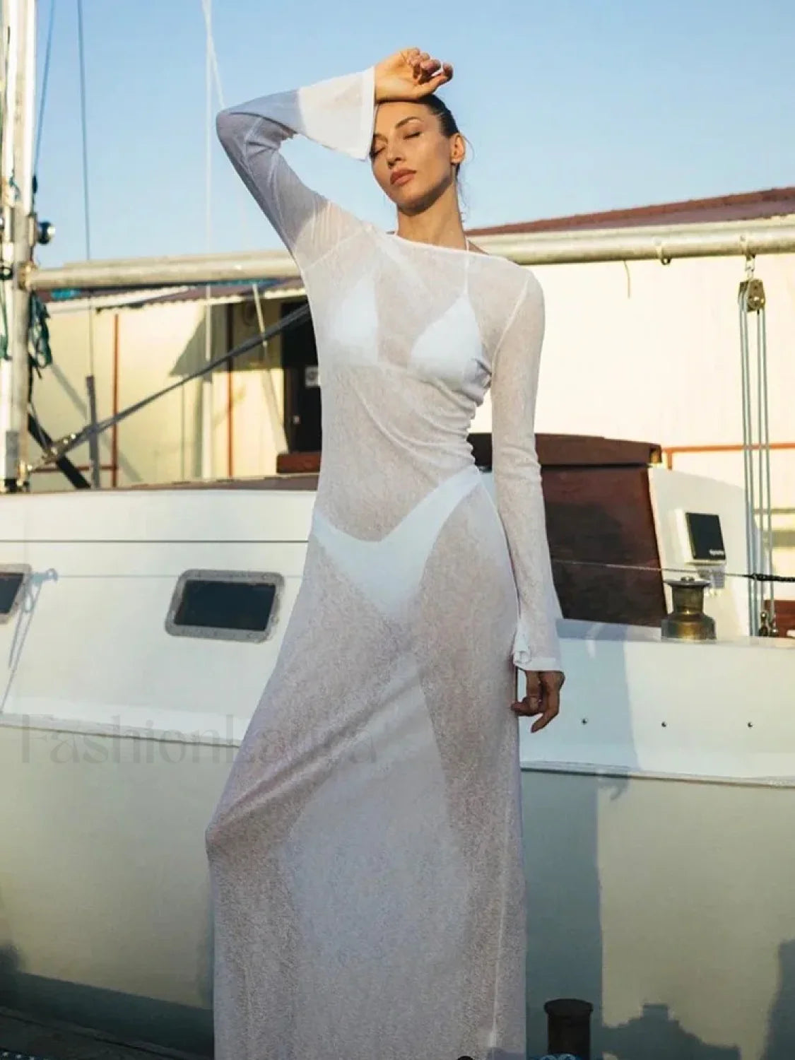 Hooded Sheer Bodycon Dress Cover Up Main image