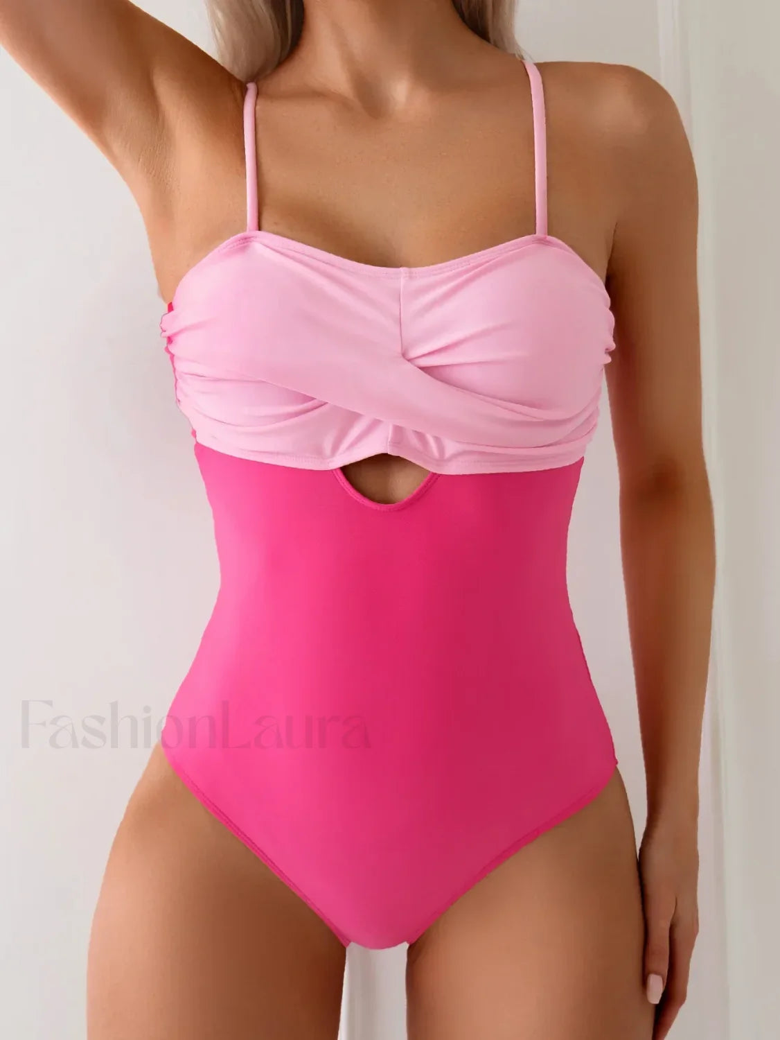 Hot Pink Contrast Sport One Piece Main image
