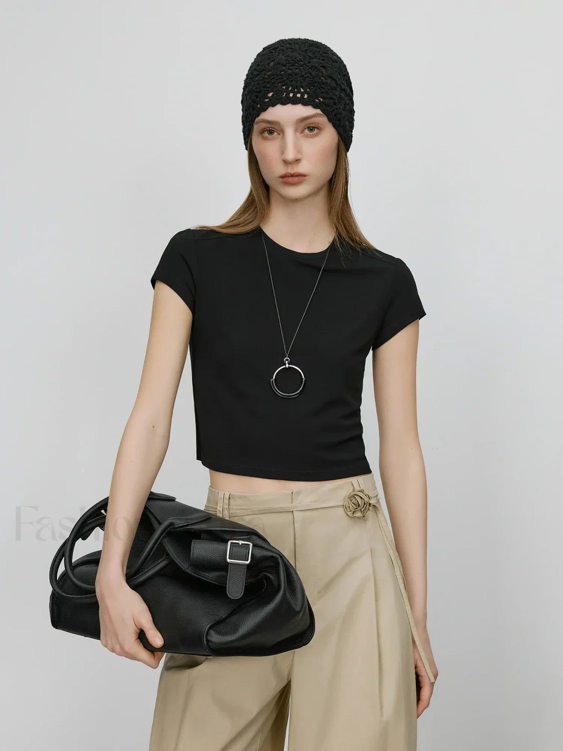 Ice-Feel Slim Black Short Sleeve T-Shirt Secondary image