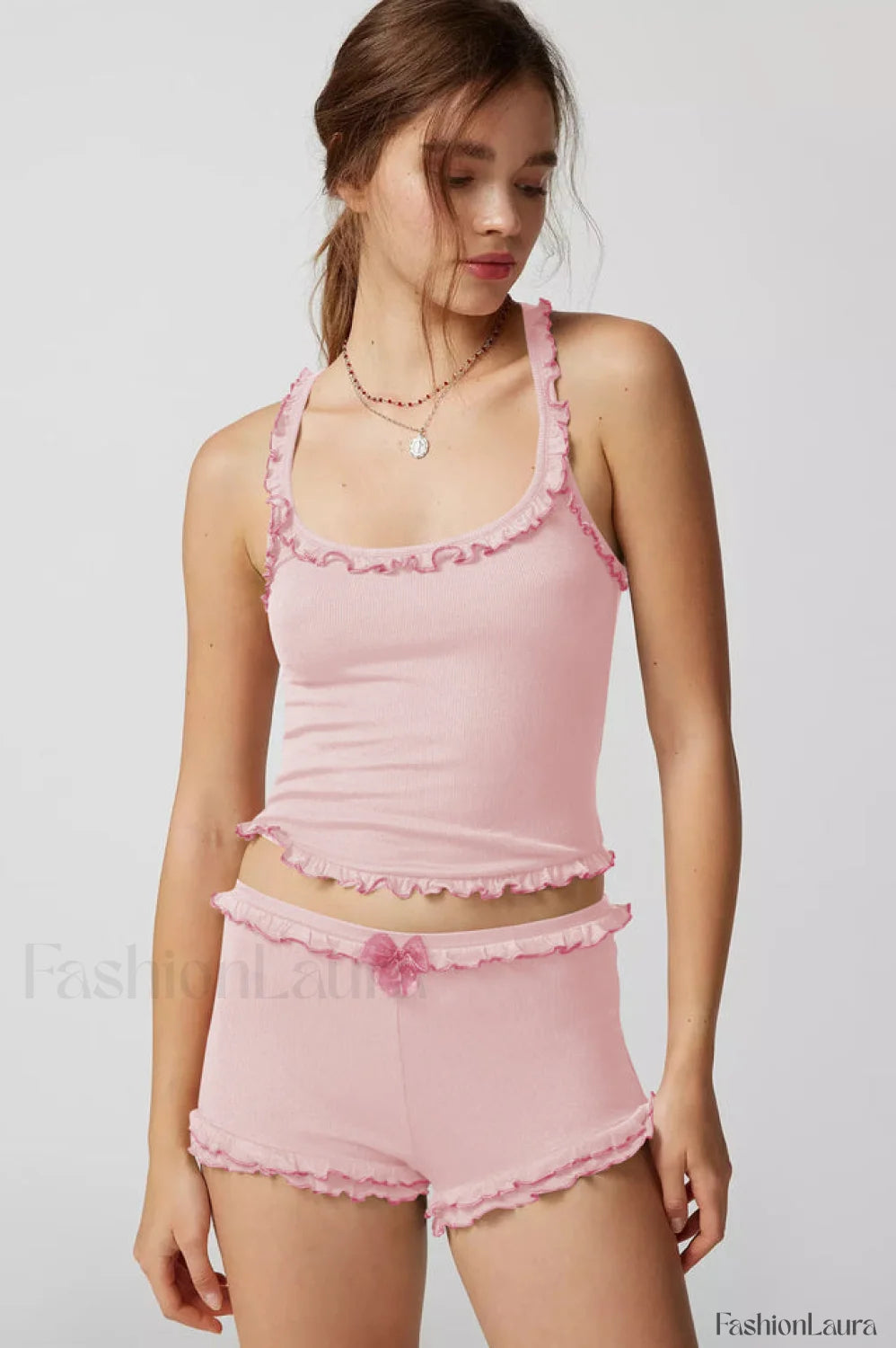 Idalia Corset Top Charming + Shorts Set XS / Blush