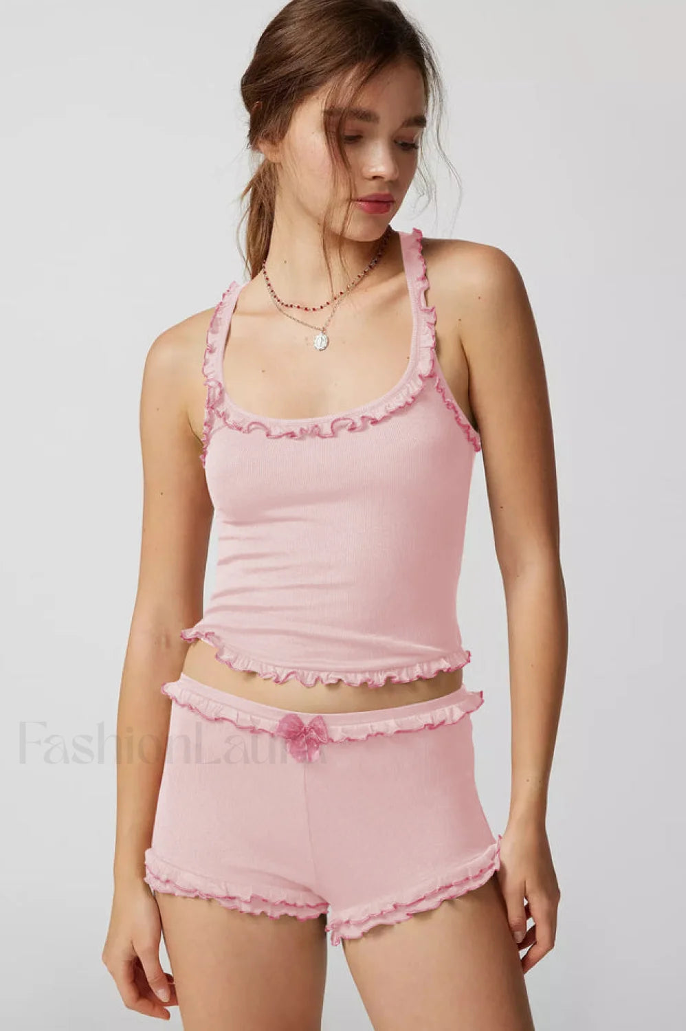 Idalia Corset Top Charming + Shorts Set XS / Blush