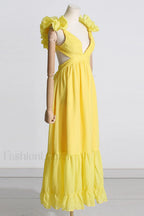 Indy Elegant Chiffon Dress L / Pink