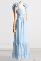 Indy Elegant Chiffon Dress M / Pink