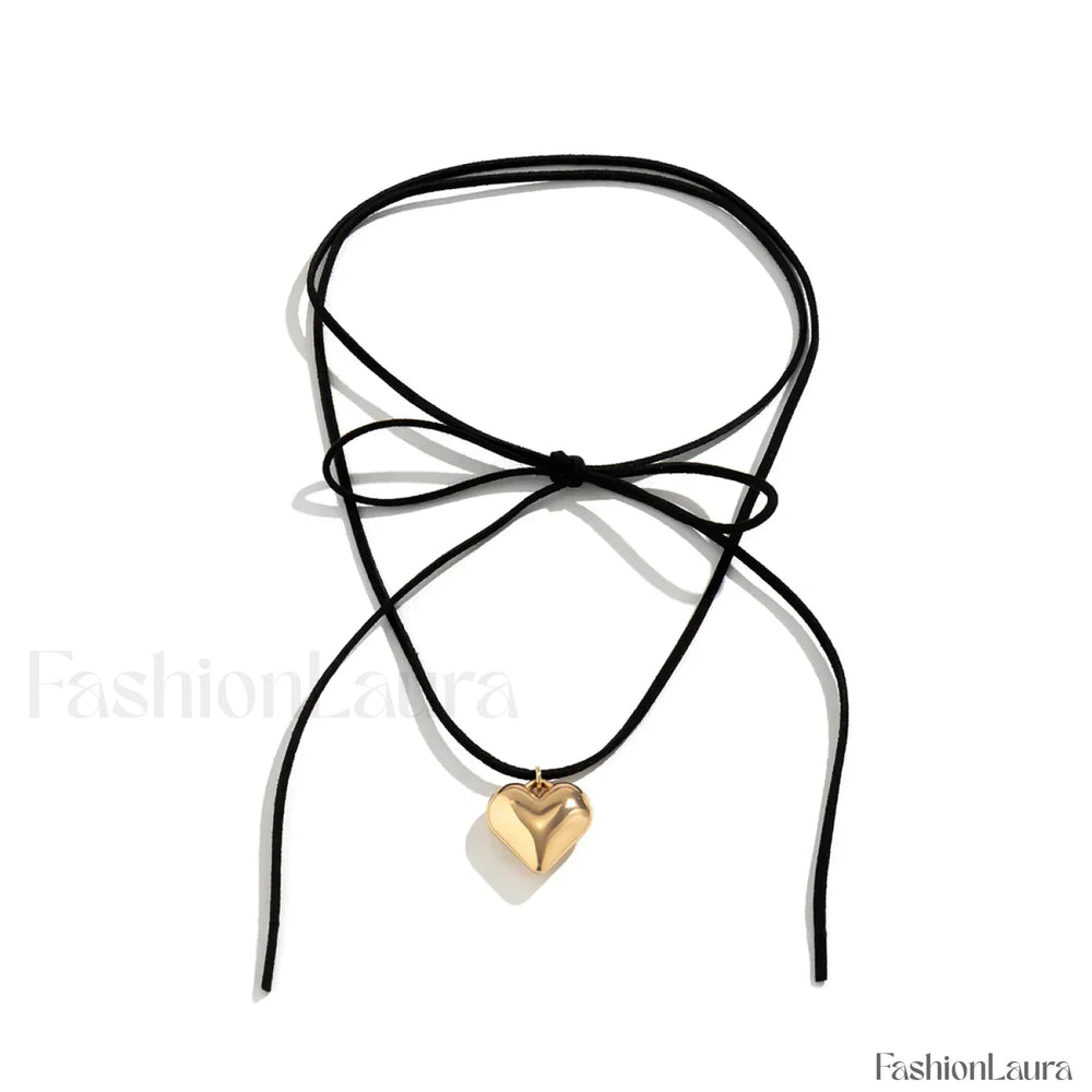 Ingemark Elegant Love Heart Collares Knotted Bowknot Y2K Necklace