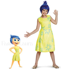 Inside Out Cosplay Kid Cartoon Halloween 2 Sadness Anger Party Disgust Joy Costume Kid size 110 / Style A