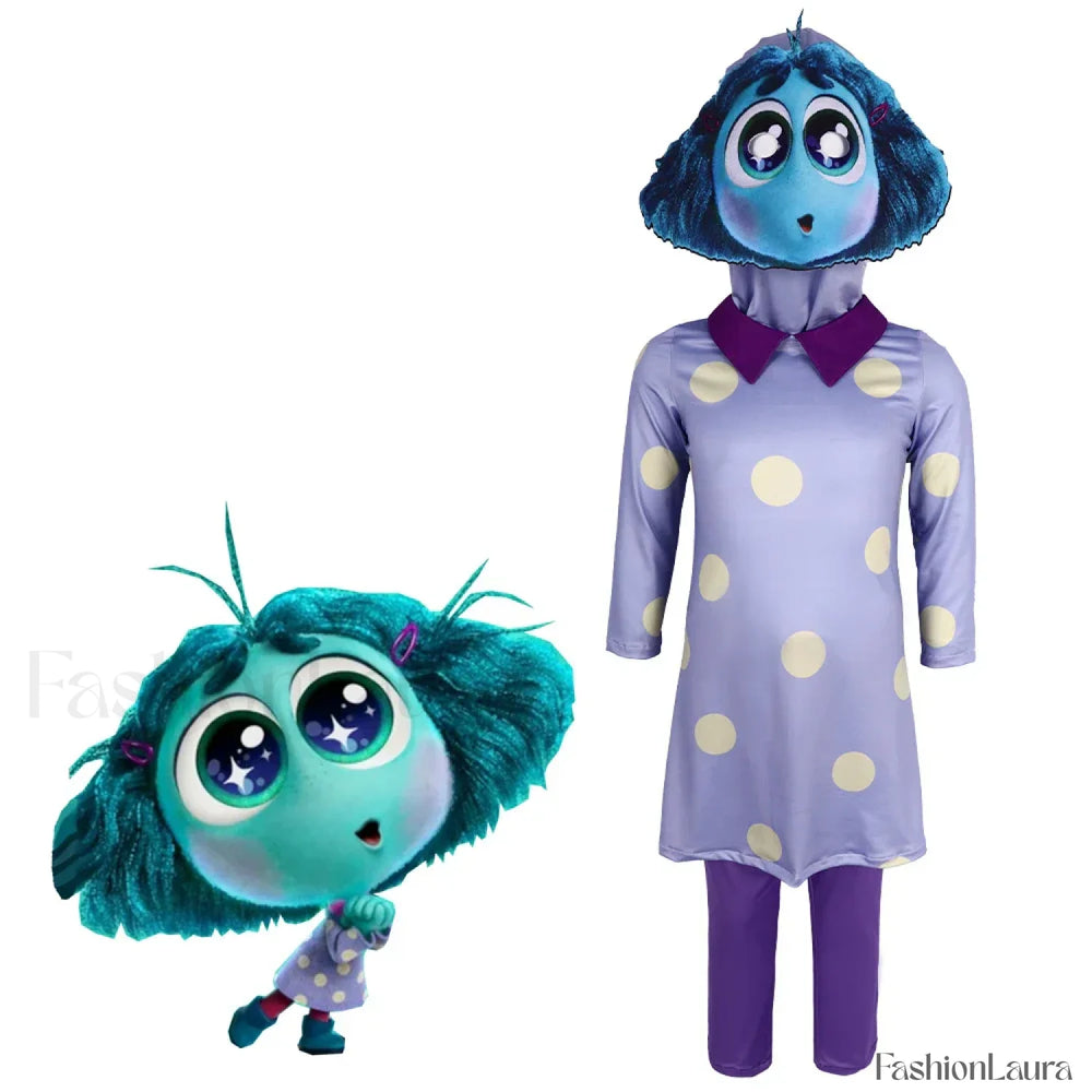 Inside Out Cosplay Kid Cartoon Halloween 2 Sadness Anger Party Disgust Joy Costume Kid size 110 / Style J