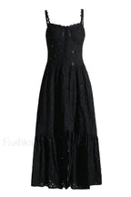 Irene Printed Stylish Maxi Dress S / Black
