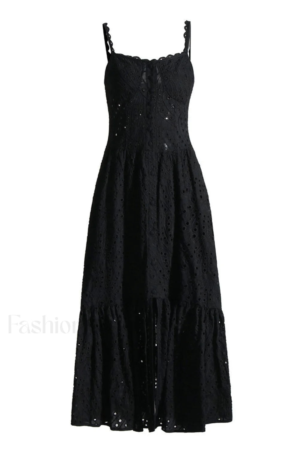 Irene Printed Stylish Maxi Dress S / Black