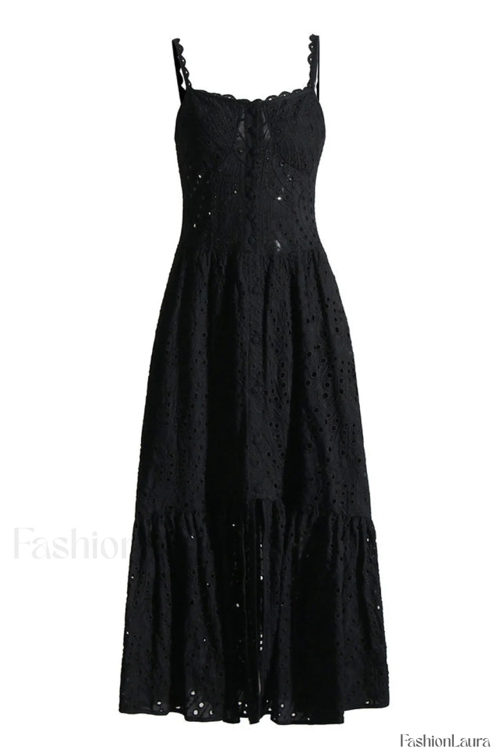 Irene Printed Stylish Maxi Dress S / Black