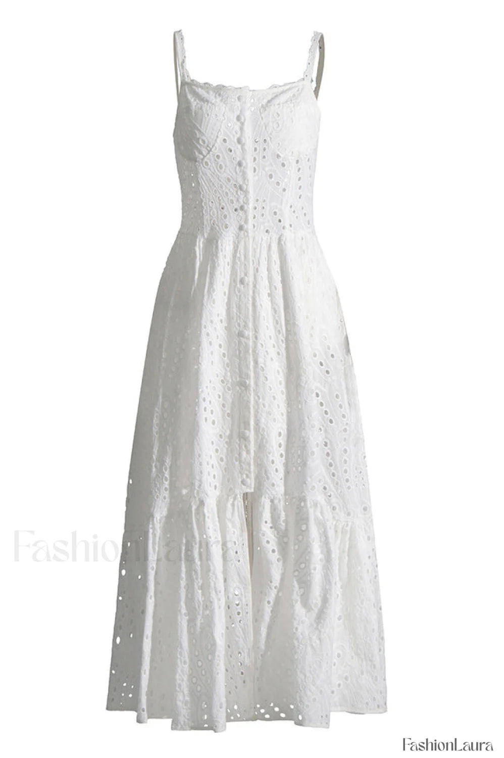 Irene Printed Stylish Maxi Dress S / White