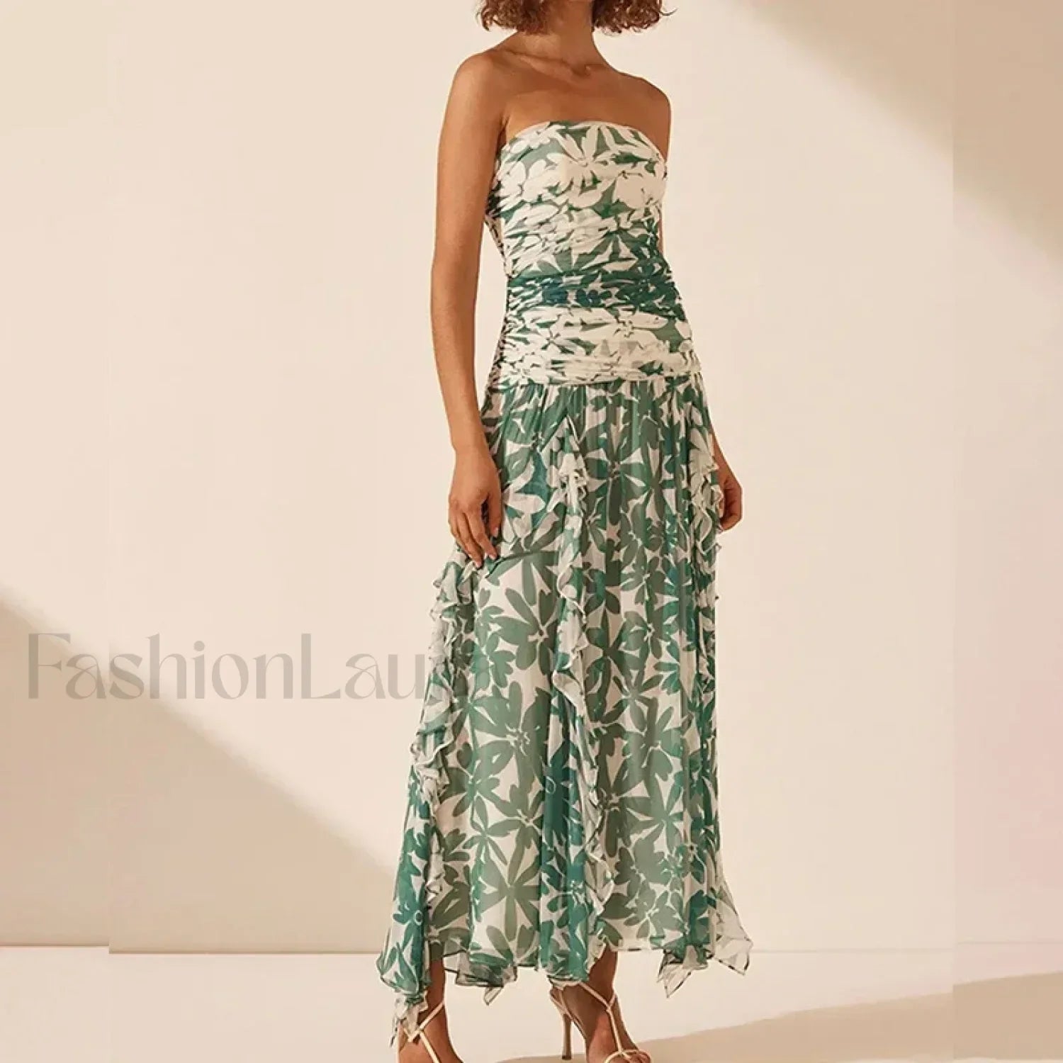 Irregular Print Chiffon Midi Dress Secondary image