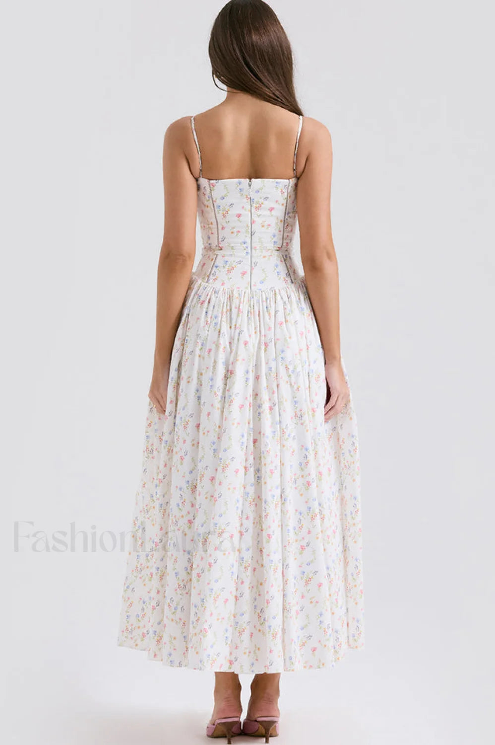 Isabella White Stylish Cotton Sundress