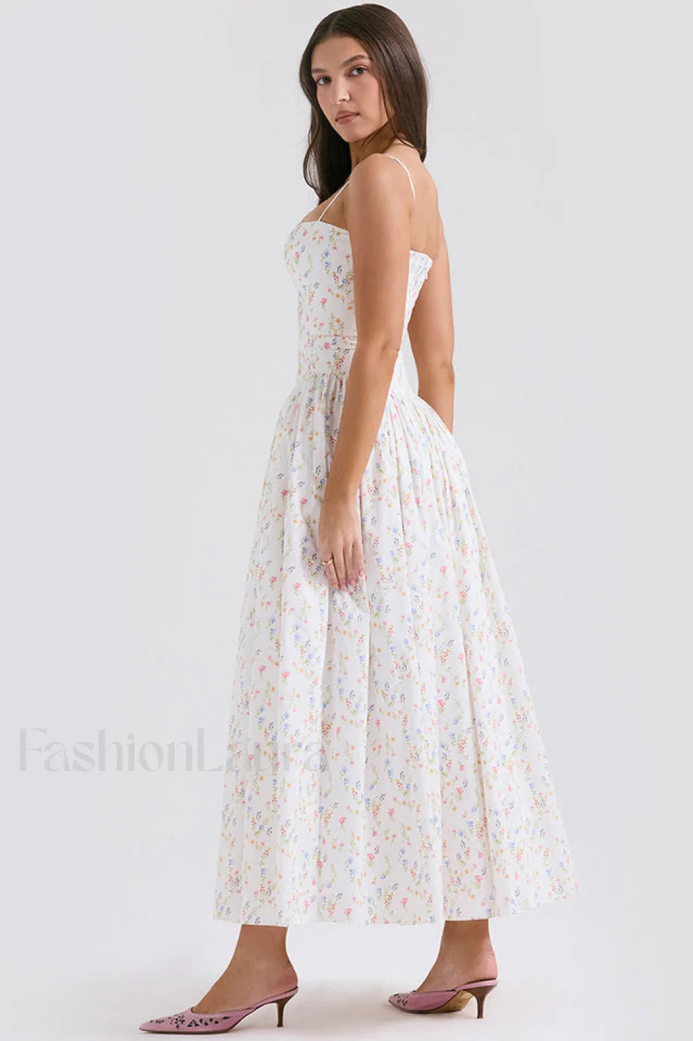 Isabella White Stylish Cotton Sundress