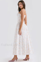 Isabella White Stylish Cotton Sundress
